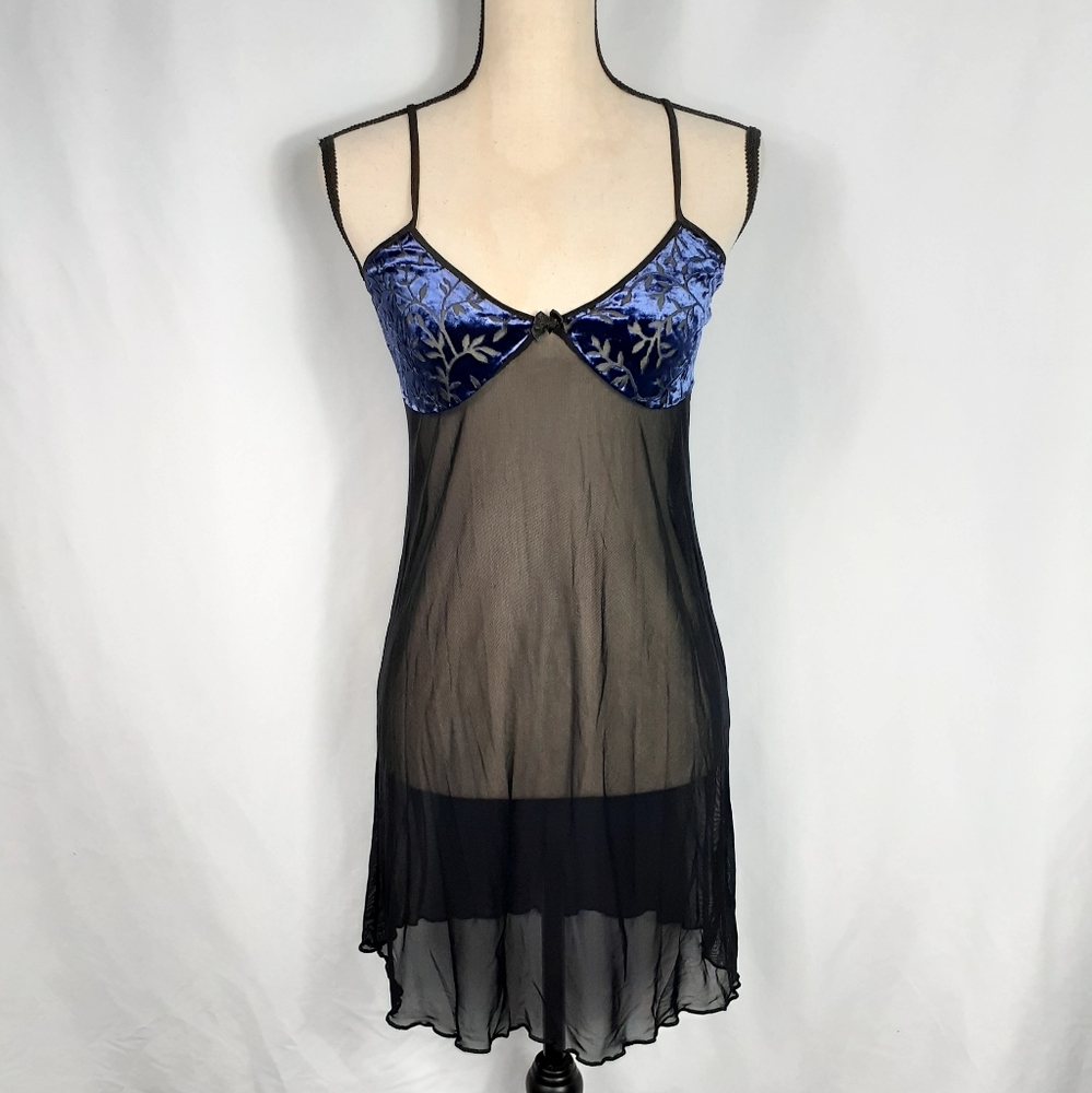 Mesh velvet Nightie